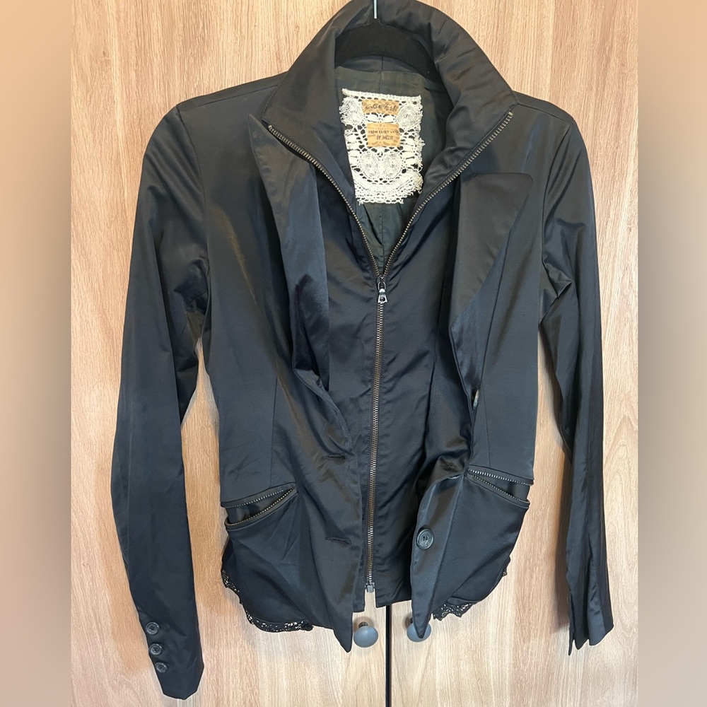 Very unusual, sexy fit atlas jacket combined with leather and laces - Picture 5 of 12